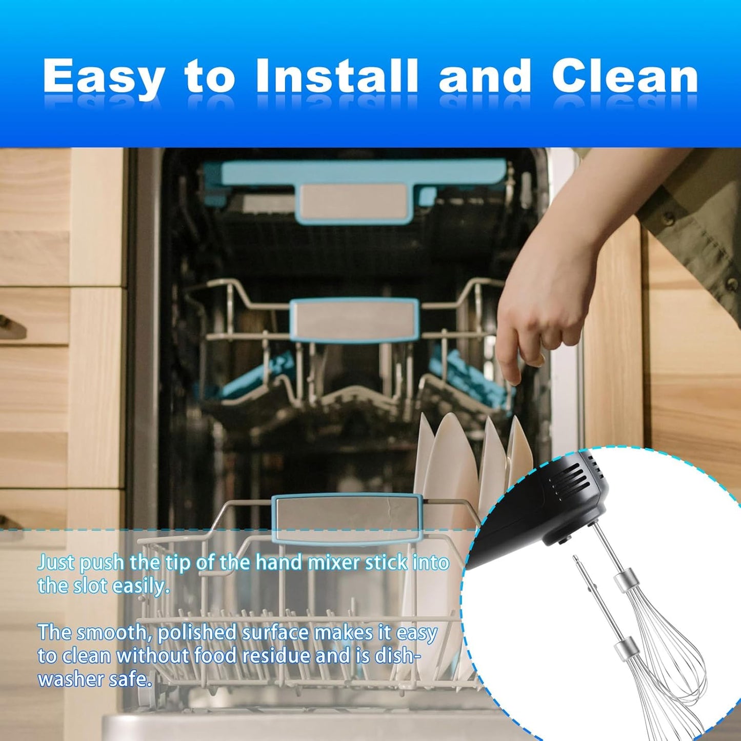 2pcs Hand Mixer Beaters Attachments Compatible with BLACK & DECKER, Universal Stainless Steel Electric Hand Mixer Whisk Replacement for Cooking and Baking