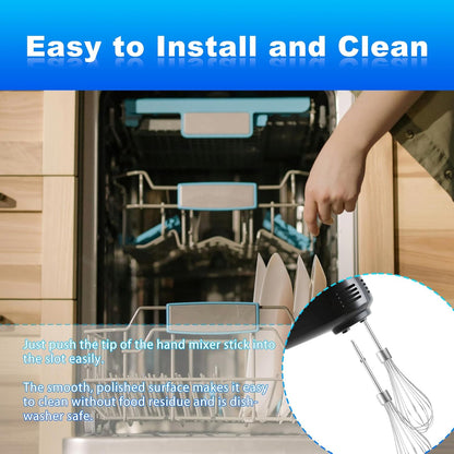 2pcs Hand Mixer Beaters Attachments Compatible with BLACK & DECKER, Universal Stainless Steel Electric Hand Mixer Whisk Replacement for Cooking and Baking