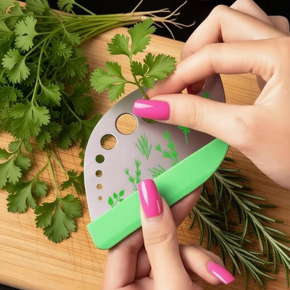 Professional 430 Stainless Steel Herb Leaf Stripper with Multi-Size Holes & Precision Blade - Kitchen Essentials for Parsley, Cilantro and Leafy Greens