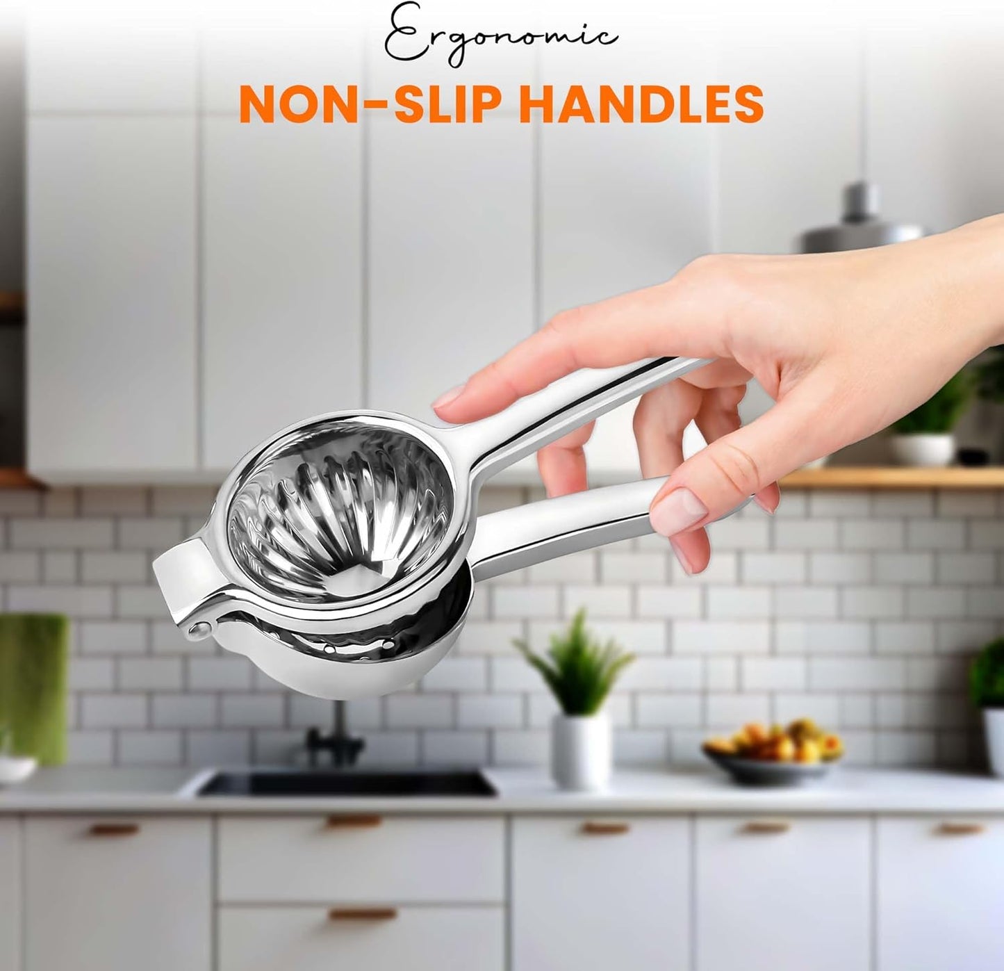 Heavy-Duty Stainless Steel Lemon Squeezer – Handheld Citrus Press for Effortless Juicing