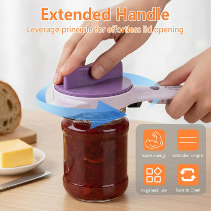 2026 New 4-in-1 Jar Opener - Adjustable Stainless Steel Lid Remover for Seniors & Arthritis Sufferers, Fits Kitchen Jars, Bottles & Cans(White)