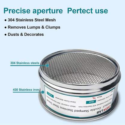 304 Stainless Steel Mesh Lab Sieve, 325 Mesh (0.045mm) Aperture Test Sieve, 4inch(10cm) Economy Standard Analysis Sample Test Sieves for Industrial Laboratory Homes - Colors B