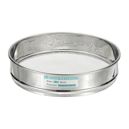PATIKIL 10 Mesh(2mm) Lab Sieve, 11.8"(30cm) Diameter Sifting Screen 304 Stainless Steel Wire Cloth Fine Mesh Sieve for Industrial Laboratory Home Soil Sifter Dry Sift Screens Hash