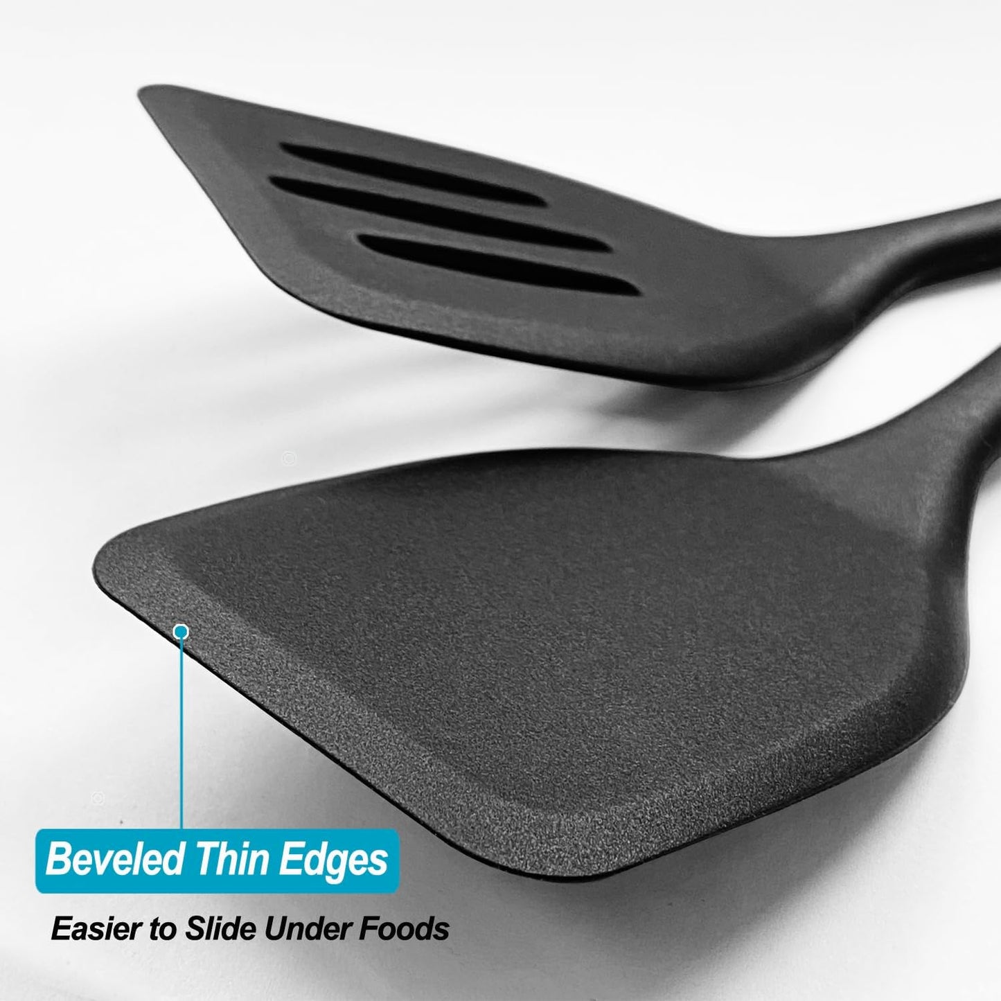 Silicone Spatula Turner Set, High Heat Resistant Spatulas with Seamless One Piece Design, Nonstick Rubber Flippers Utensils for Baking & Cooking,BPA-Free, Starry Blue,11IN