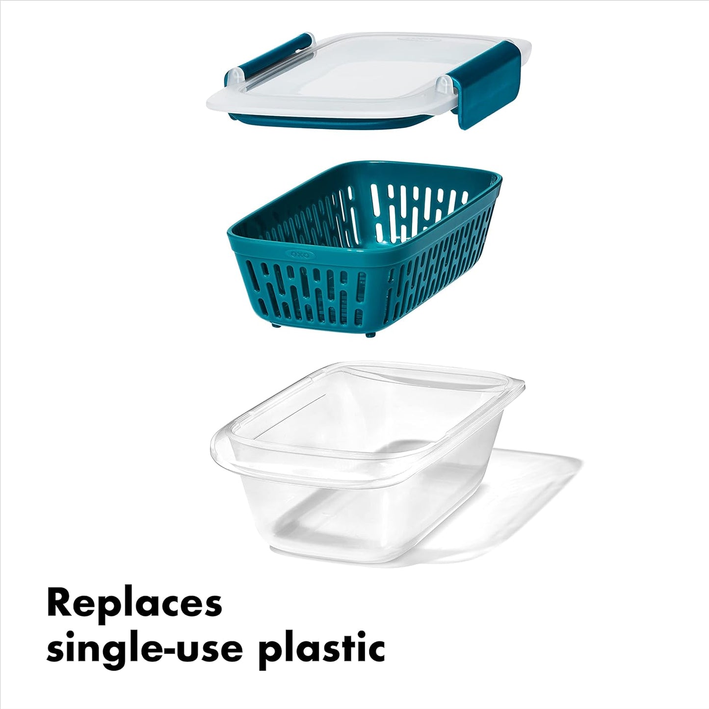 OXO Good Grips Prep and Go Silicone Squeeze Bottle 2 Pack - Ocean Blue