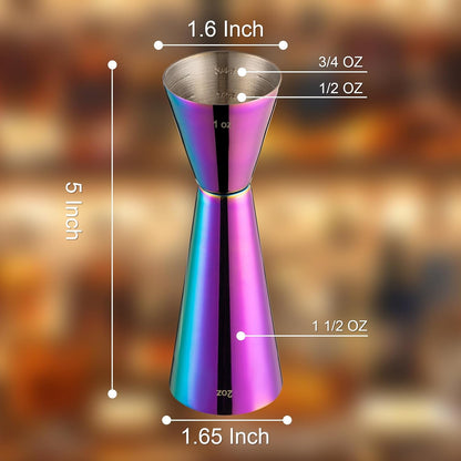 Briout Jigger for Bartending, Double Cocktail Jigger Japanese Premium 304 Stainless Steel Jigger 2 OZ 1 OZ with Measurements Inside