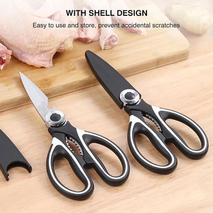 NileHome Kitchen Scissors, Stainless Steel Scissors All Purpose Heavy Duty, Kitchen Scissors for Food Dishwasher Safe, Kitchen Shears for Kitchen Meat Chicken Fish Poultry Herb Bread (Blue)
