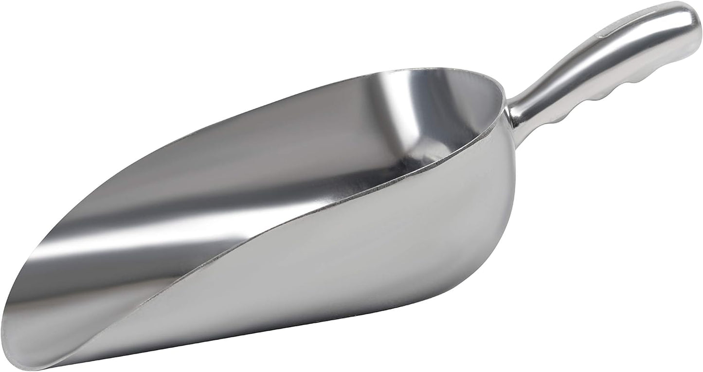 Cast Aluminum Utility Scoop, 5-Ounce - Round Bottom, Small ice scoop For Multi-Purpose Use, With Finger Groove Handle (Hand Wash Only) 5 oz.