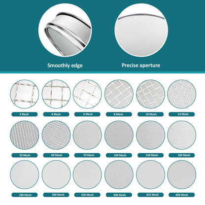 304 Stainless Steel Mesh Lab Sieve, 80 Mesh (0.2mm) Aperture Test Sieve, 7.9Inch(20cm) Diameter Economy Standard Analysis Sample Test Sieves for Industrial Laboratory Homes - Colors A