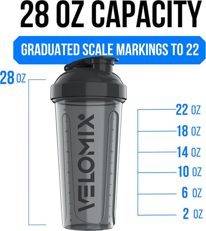 VELOMIX -4 PACK- 28 oz Protein Shaker Bottle for Protein Mixes - 4x Wire Whisk | Leak Proof Shaker Cups for Protein Shakes | Protein Shaker Bottle Pack | Protein Shake Cup (Burgundy Pack)