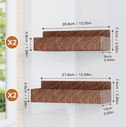 Mystozer Magnetic Spice Rack for Refrigerator, Kitchen Organizer and Storage Shelf, Black (4 Pack)…