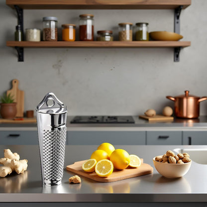 Silver Multifunctional Kitchen Stainless Steel Ginger Garlic Nutmeg Grater Nut Walnut Lemon Hand Planer Tool Lemon ZesterDurable and Professional Kitchen Tool Garlic Tools