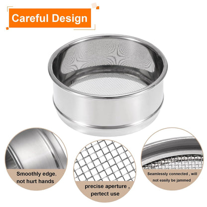 PATIKIL 150 Mesh Lab Sieve, 4" Diameter Test Sieve 304 Stainless Steel Wire Cloth (0.1mm) for Industrial Laboratory