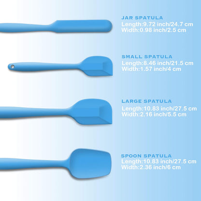 4 Piece Silicone Spatula Set, Flexible Heat Resistant Non-scratch Baking Cooking Rubber Spatulas with Stainless Steel Core, Orange