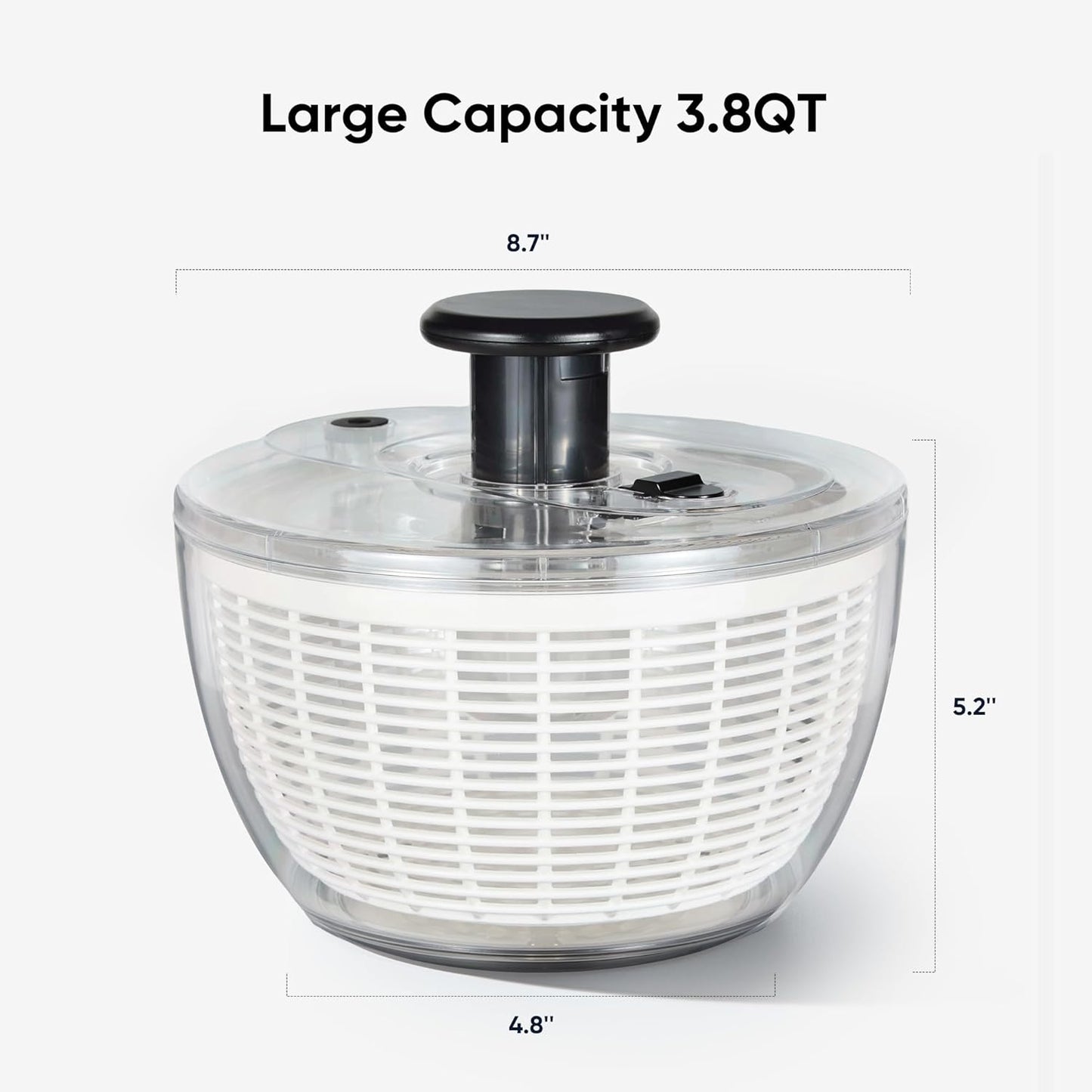 CAROTE 6.4 Qt Salad Spinner Large Lettuce Spinner Plastic Vegetable Fruit Washer, Vegetable Cleaner Salad Cleaner Lettuce Washer, Non-Slip Base, BPA-Free