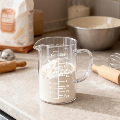 BCnmviku Graduated Glass Measuring Cup 16Oz/2Cups/500ml Easy to Read V-Shaped Spout - High Borosilicate Glass Measuring Cup for Kitchen or Dining (BC-500-oz)