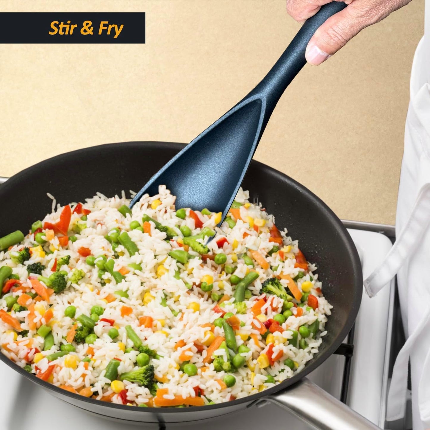 Silicone Spatula Spoon, Great for Both Cooking and Serving Durable BPA-Free Matte Black Silicone, Seamless Design, Safe for Nonstick Cooking Surfaces, 2-Pcs, Gray