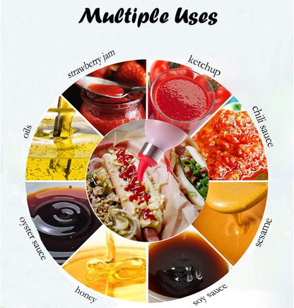 Condiment Squeeze Bottle Sauce Squeeze Squirt Bottle for Kitchen Plastic Syrup Container Food Dispenser for Oil Ketchup Griddle Hot Sauce