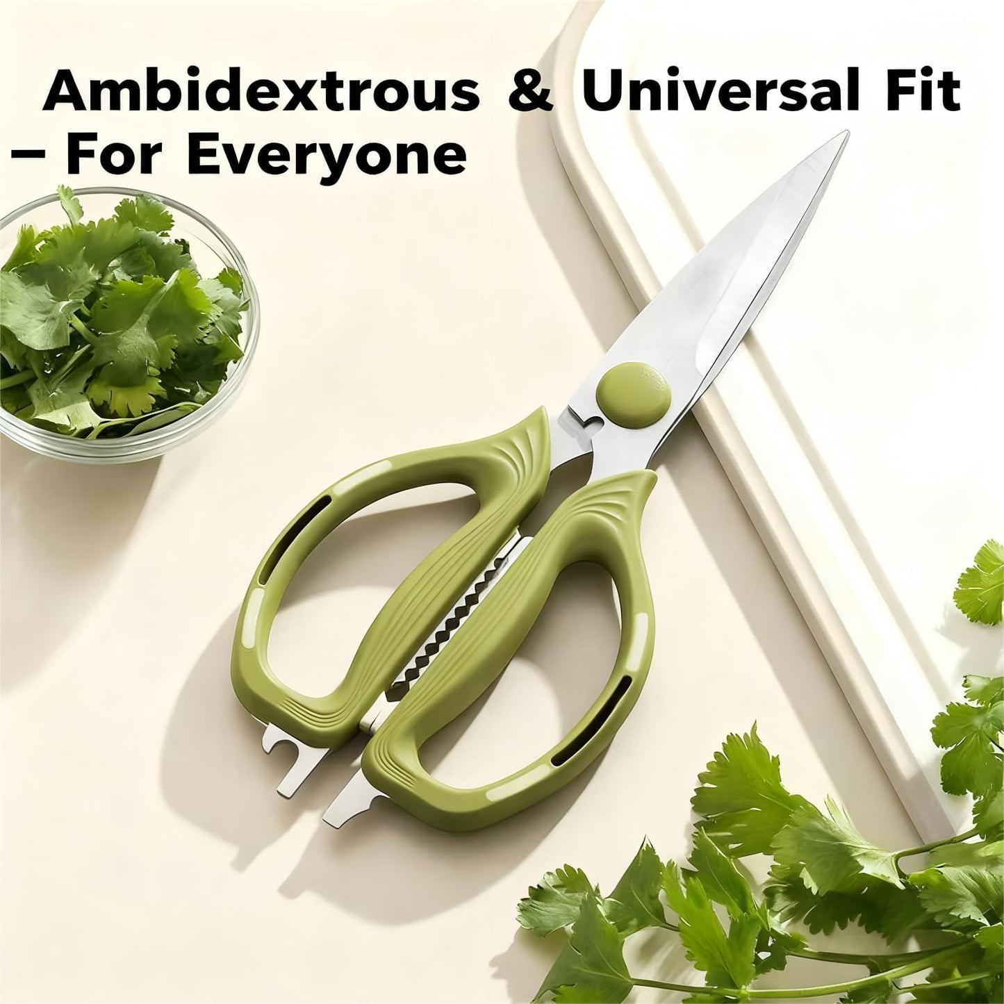 Kitchen Shears Scissors Food Scissors, 8-in-1 Multifunction Japanese Stainless Steel Meat Shears, Dishwasher Safe Sharp Shear All Purpose with Comfort Grip, Ideal for Everyday Use-Yellow