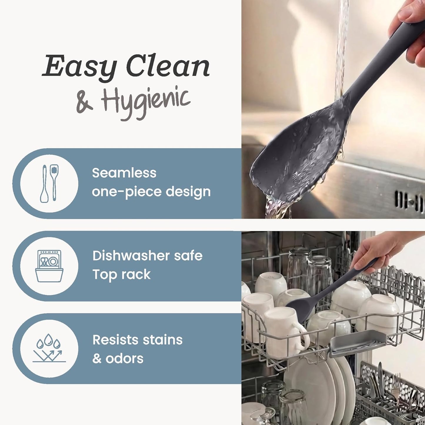 Starpack Stir and Serve Silicone Cooking Utensils Set (5-Piece, 11") - LFGB Non Toxic, 600°F Heat Resistant, BPA-Free - One-Piece Seamless, Dishwasher Safe - for Nonstick Cookware, Earthy Pink