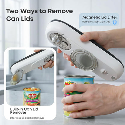 Electric Can Opener, Rechargeable Automatic Can Opener with Smooth Edge for Seniors & Arthritis Hands, One-Touch Hands-Free with Auto Stop, Fits Most Can Sizes for Kitchen Use