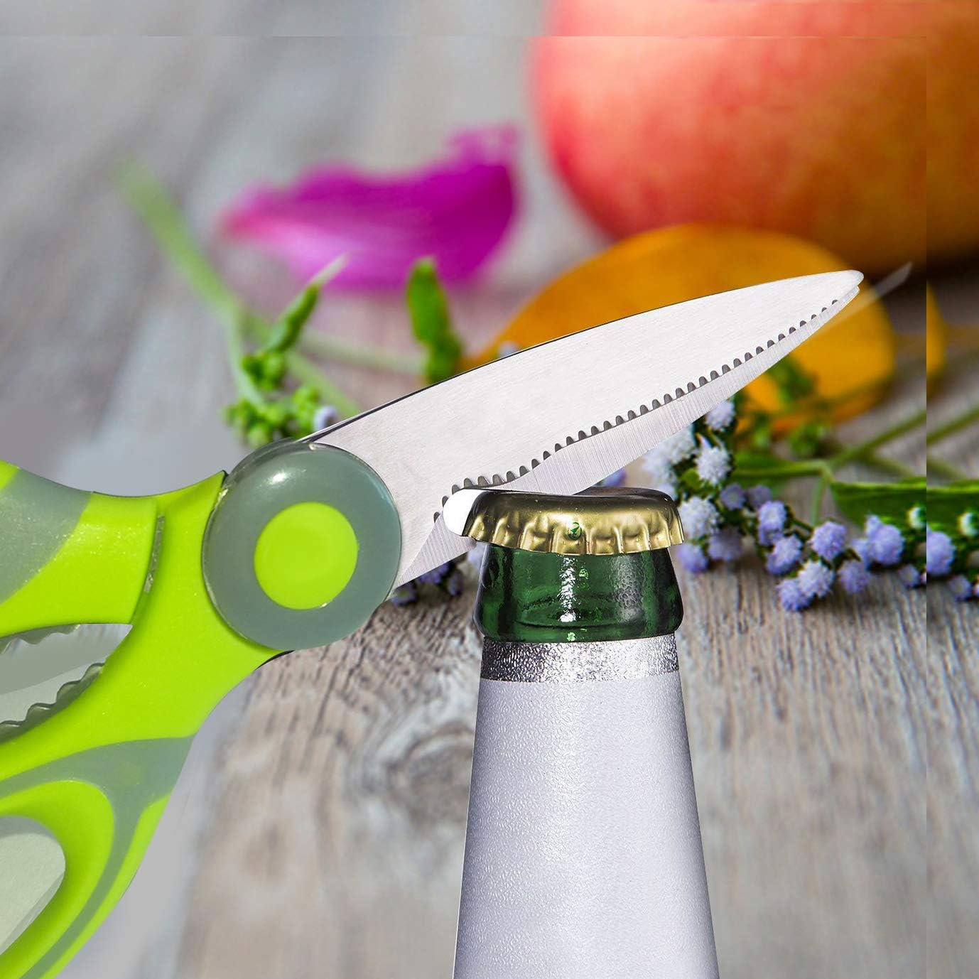 Kitchen Shears, Acelone Premium Heavy Duty Shears Ultra Sharp Stainless Steel Multi-function Kitchen Scissors for Chicken/Poultry/Fish/Meat/Vegetables/Herbs/BBQ… (Red black)