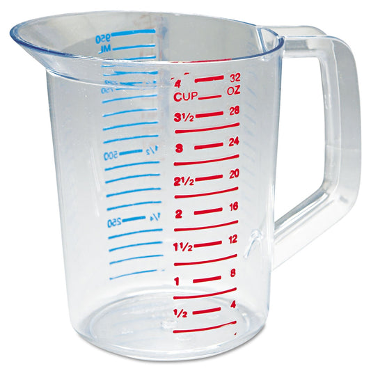Rubbermaid Commercial Products Bouncer Clear Measuring Cup 2-Cup/0.5-Quart Clear Strong Food Grade Easy Read for Liquid/Dry Ingredients for Home/Professional Kitchen