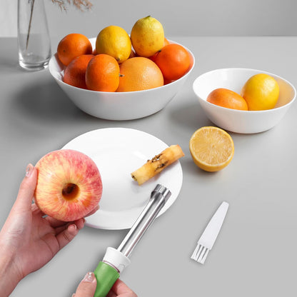 Red Apple Corer and Peeler, Multi Functional Apple Corer for Bell Peppers Pears,Stainless Steel 2-In-1 Household Kitchenware, Plastic-Handle,Fruit and Vegetable Peeling Tool,Christmas Halloween Gifts