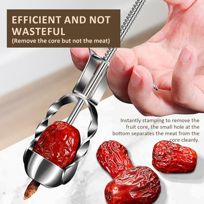 VolksRose Cherry Pitter Tool, Multi Stoner Fruit Remover with Stainless Steel Rod, Dates Pitting Device for Red Dates, Hawthorn, Cherries, Jujubes