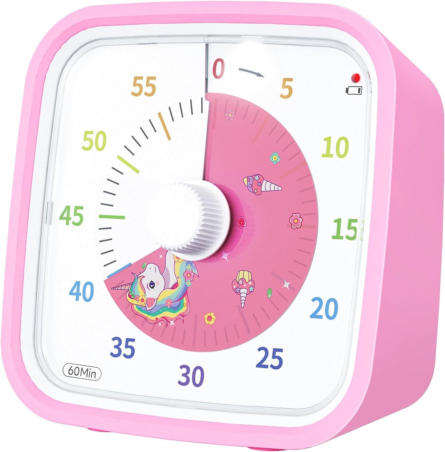 Yunbaoit Visual Timer with Protective Case, Rainbow Disk 60 Minute Countdown Timer for Kids and Adults, Silent Time Management Tool(Blue Rainbow)