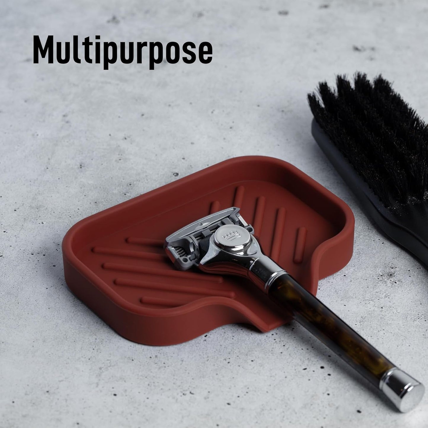 Zulay Kitchen (9x3.5in Sponge Holder for Kitchen Sink - Flexible Heavy-duty Multipurpose Sink Caddy - Counter Organizer for Kitchen, Bathroom, Makeup, Trinkets & More! (Grey)
