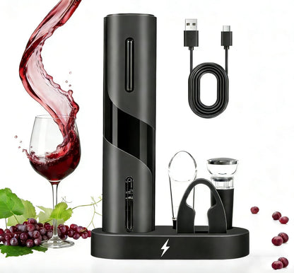 PEIPU Electric Wine Bottle Opener, Easy to Use, Perfect for Home, Restaurants & Travel, Wine Lovers & Host (Black)