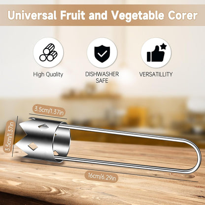 Apple Corer, Stainless Steel Apple Core Remover Tool, Bell Pepper Seed Core Remover, Multifunctional Vegetable Fruit Corer Tools Kitchen Gadget (1 Pcs)