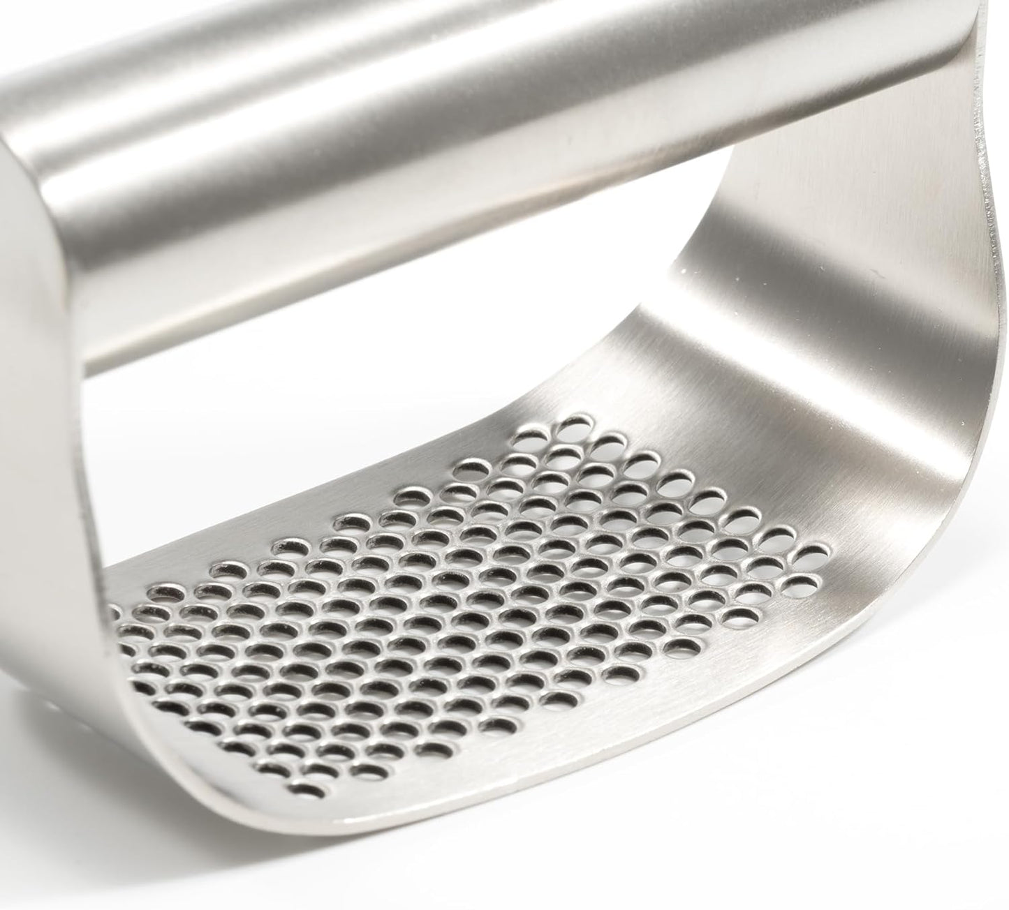 304 Stainless Steel Garlic Press Rocker - Premium Garlic Mincer Garlic Crusher - and Scraper - Comfortable Grip (No opener)