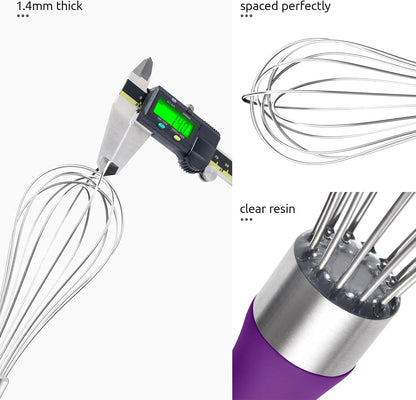 U-Taste 7" Mini Whisk for Cooking: 18/8 Stainless Steel Small Metal Kitchen Wisk, Tiny Hand Mixing Tool for Coffee, Egg, Sauce, 6-Wires Compact Head for Baking, Beating in Bowl, Mug, Jar (Set of 2)