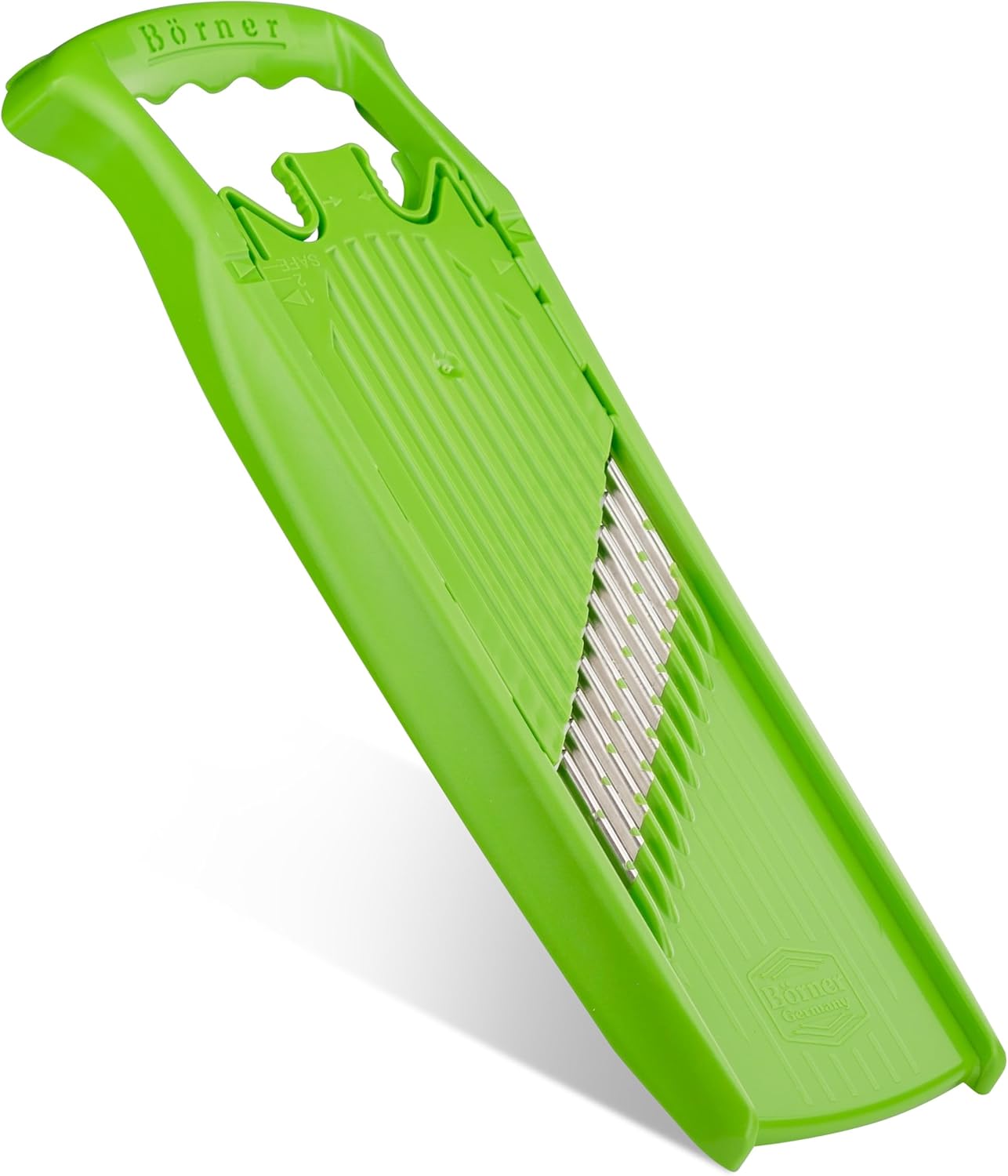 Börner by Reston Lloyd Wave-Waffle Power Line • Crinkle Cut/Spirelli Vegetable Slicer • Slicer for Wave Waffle Cut Style • Multiple Thickness Options • Made in Germany, Orange