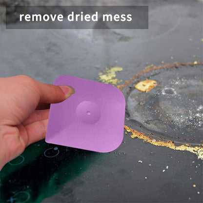 Herda Pan Scraper Pot Scraper Plastic Kitchen Scraper Tool, 5pcs Food Scraper Dish Scraper Hard Nylon Platic Cleaning Scraper Tool for Kitchen Pan, Pot, Cast Iron (Black)