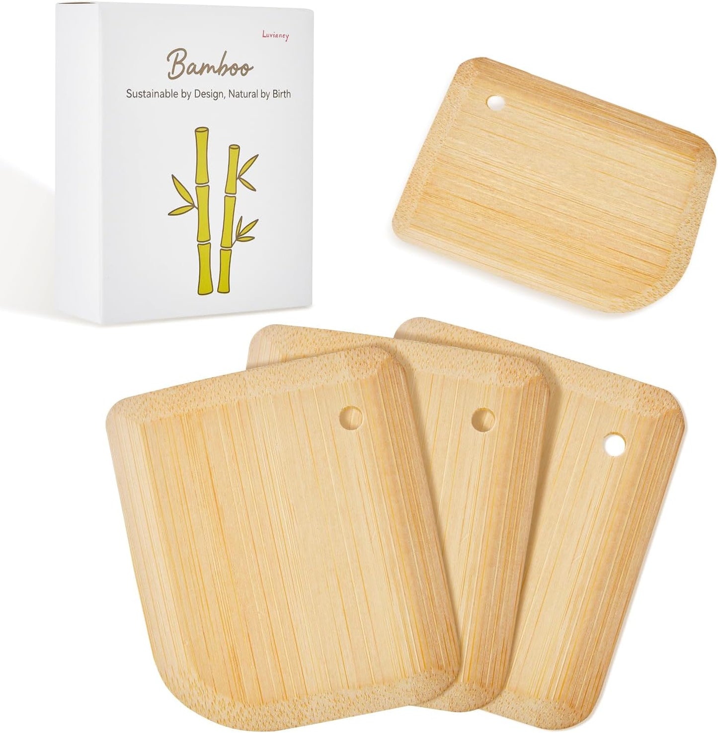 Bamboo Pan Scraper, Pot Scraper, Food Scraper, Kitchen Scraper Tools for Cast Iron Skillets, Cookware, Dishes, Pans and Pots (2 Pcs)