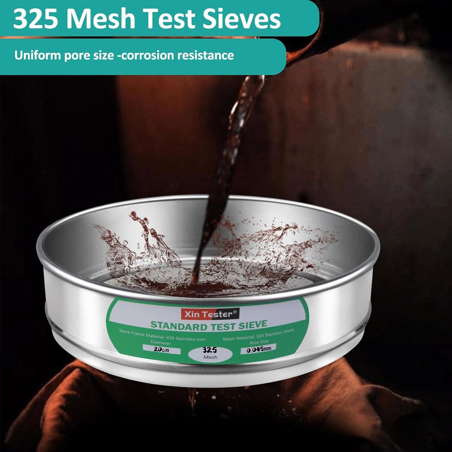 Xin Tester 325 mesh Standard Mesh Lab Sieves Laboratory Sample Test Analysis Sieve Dia 7.88 Inches