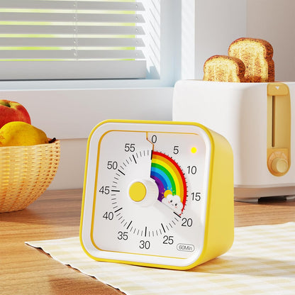 Visual Timer for Kids with Pause Function, 60 Minute Countdown Timer for Kids Desk Study, Teaching, Kitchen Cooking, Office Meetings, Time Management for ADHD (White)