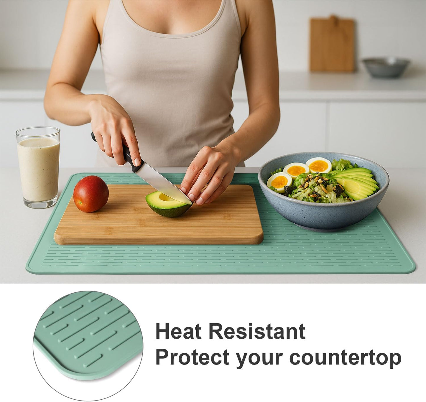 Stove Top Cover for Electric Stove- Range Covers for Electric Stove,Silicone XXL Dish Drying Mat, Glass Cooktop Covers, Flat RV Range top Mats (Black, 28"x20")
