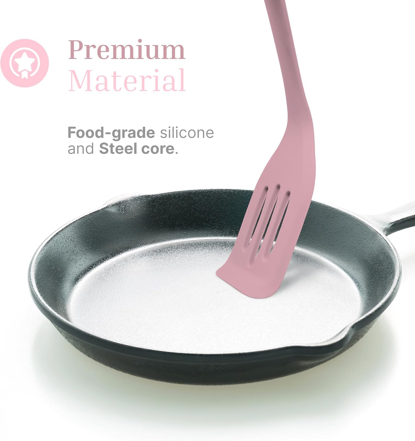 Silicone Pastry Brush Set – 2-Piece Set of Basting Brushes for Cuisine and BBQ – Kitchen Tools and Accessories with Comfortable Handles, Heat-Resistant Utensils for Cooking & Baking – Pastel Pink