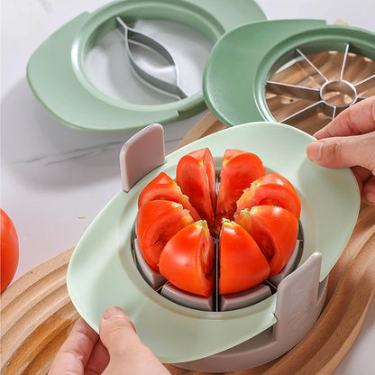 4 in 1 Fruit Cutter Slicer, Mango Apple Tomato Corer Slicer, Multifunctional Kitchen Tool for Fruit & Vegetable Cutting (Green)