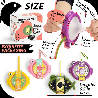 4-Piece Airtight Food Storage Containers Set – Avocado Saver, Onion Keeper, Silicone Kitchen Organizers for Fridge, Reusable & Leak-Proof to Lock in Freshness