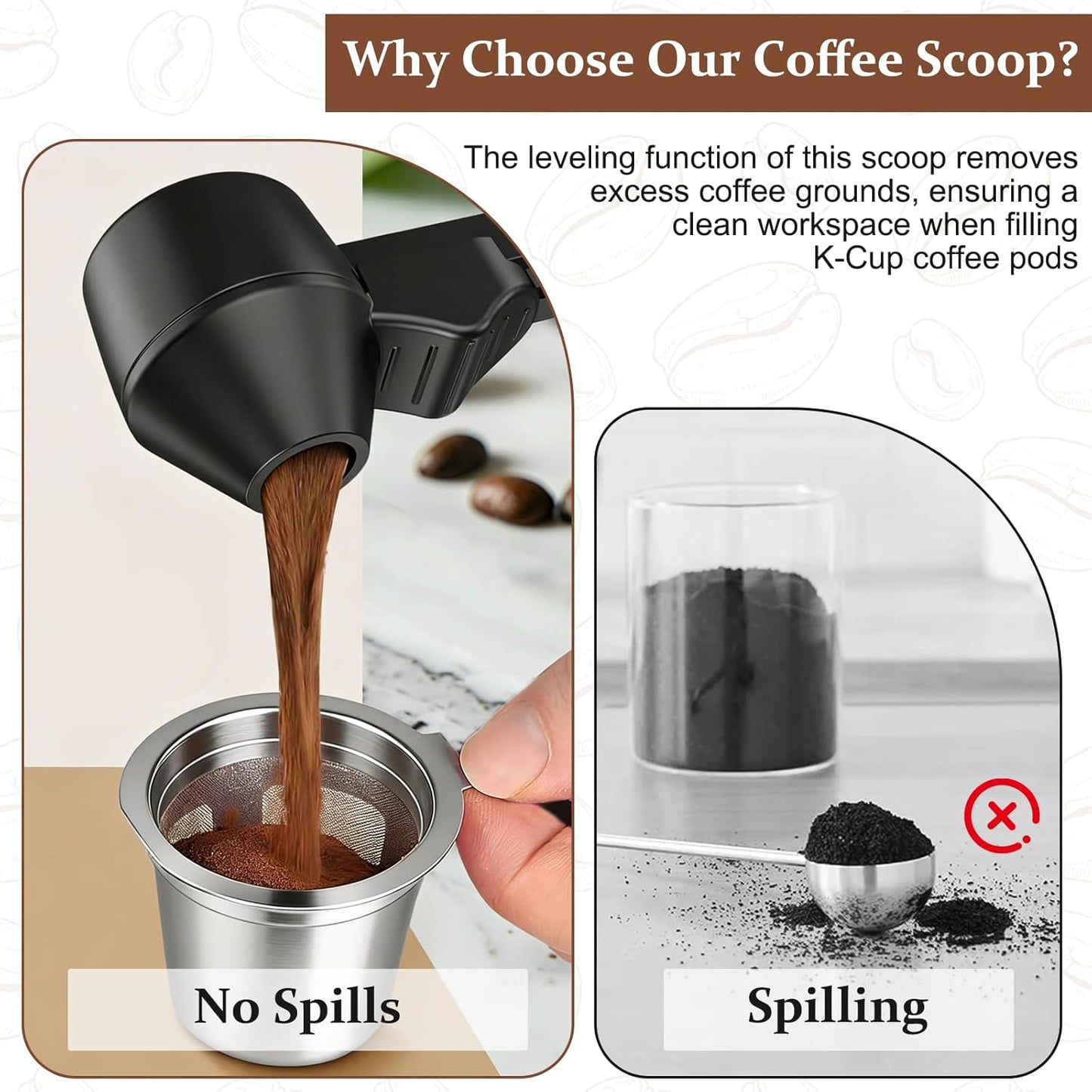 Coffee Spoon Funnel Set, Anti-Stain Measuring Spoon, 2 Tablespoon Capacity, Also Suitable for Protein Powder, Tea, etc., 1 Pcs