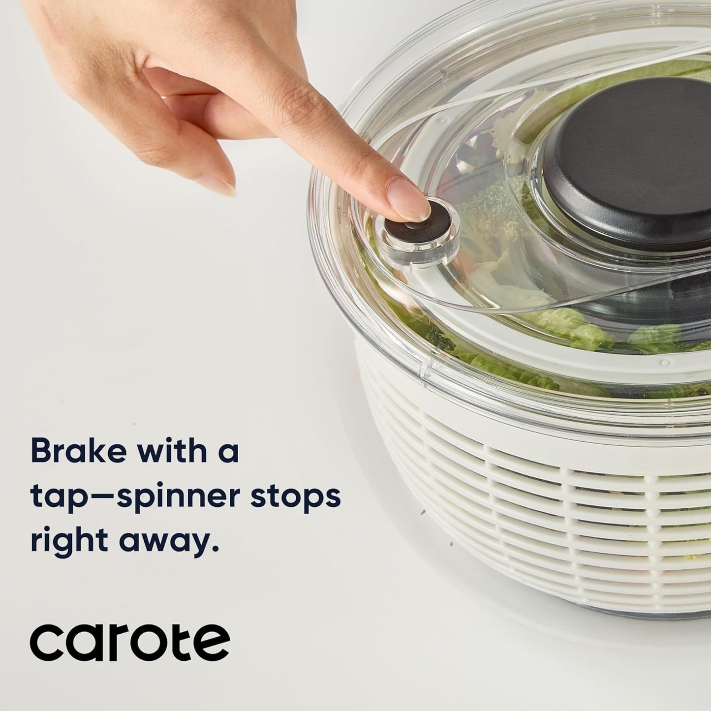 CAROTE 6.4 Qt Salad Spinner Large Lettuce Spinner Plastic Vegetable Fruit Washer, Vegetable Cleaner Salad Cleaner Lettuce Washer, Non-Slip Base, BPA-Free
