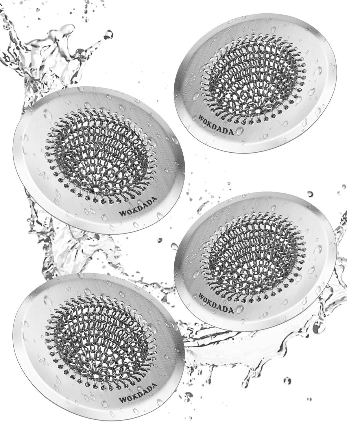 Revolutionary Kitchen Sink Drain Strainer/Patented Reversible Chain Mesh, Effortless Cleaning & Debris Catcher, Large Capacity, Anti-Clog, 304 Stainless Steel & Rust-Proof/Handmade