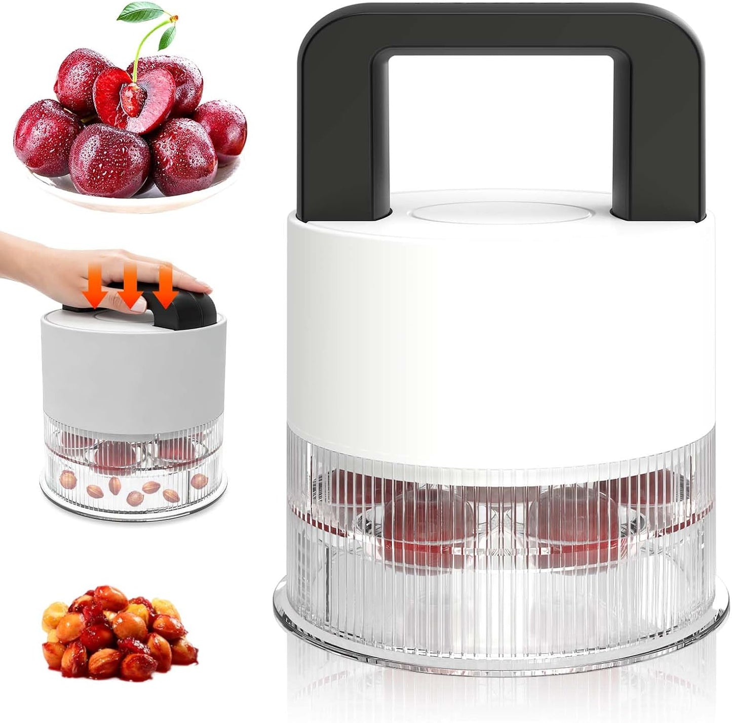 Cherry Pitter Multiple, Cherrys Pitter Corer Tool, Quick Portable Cherry Pitting Tool, Easy to Use for Making Cherry Jam - Pit 7 Cherries at Once, Saving Time & Effort-Dishwasher Safe