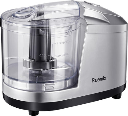 1.5-Cup One-Touch Electric Food Chopper, 100W Mini Food Processor Meat Grinder, Mix, Chop, Mince and Blend Vegetables, Fruits, Nuts, Meats, Stainless Steel Blade (Red)