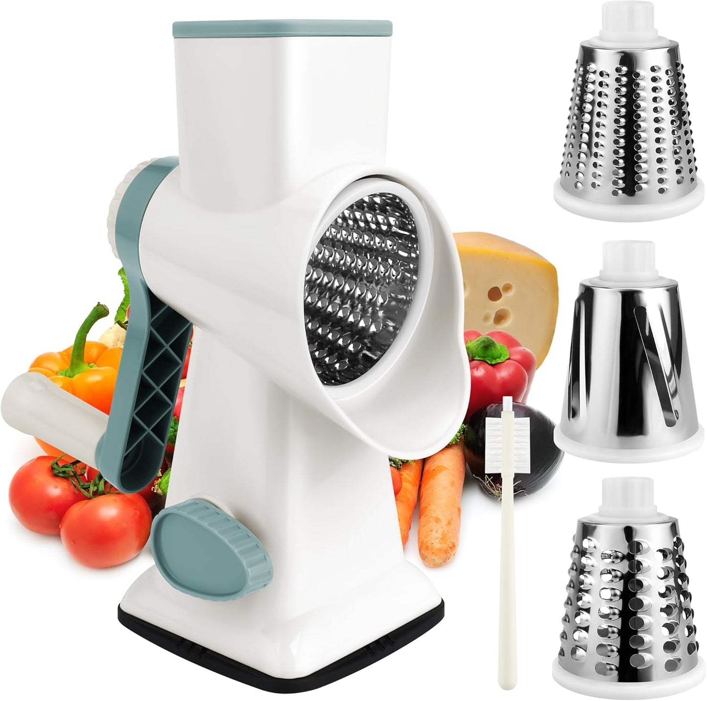 Cheese Grater Box Grater (Rotary hand safeguard White)